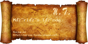 Máriás Tünde névjegykártya